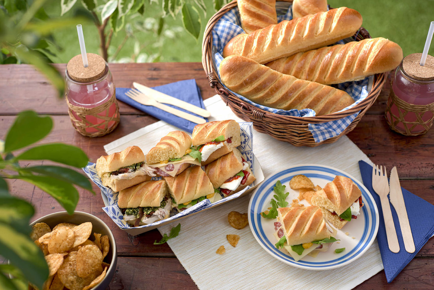 Baguette Sandwiches brioche picnic finger sub