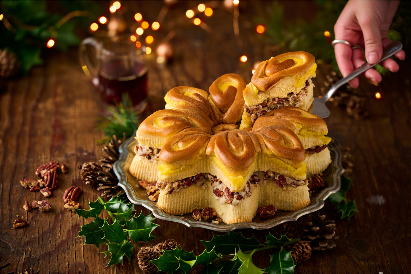 Pecan Nuts Sliced Brioche Holiday Star