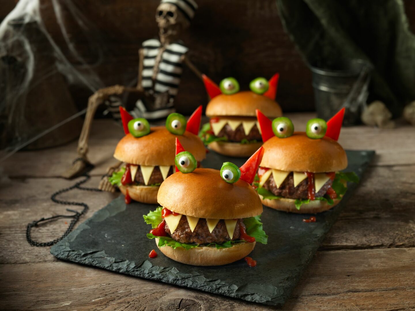 Halloween Party Monster Brioche Burger Buns