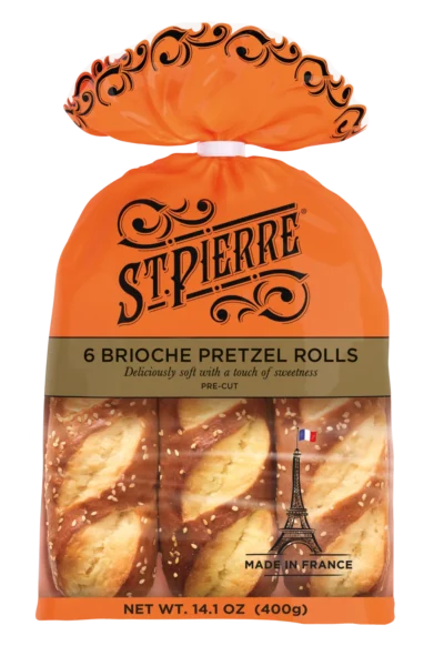 St Pierre 6 Brioche Pretzel Rolls (US)