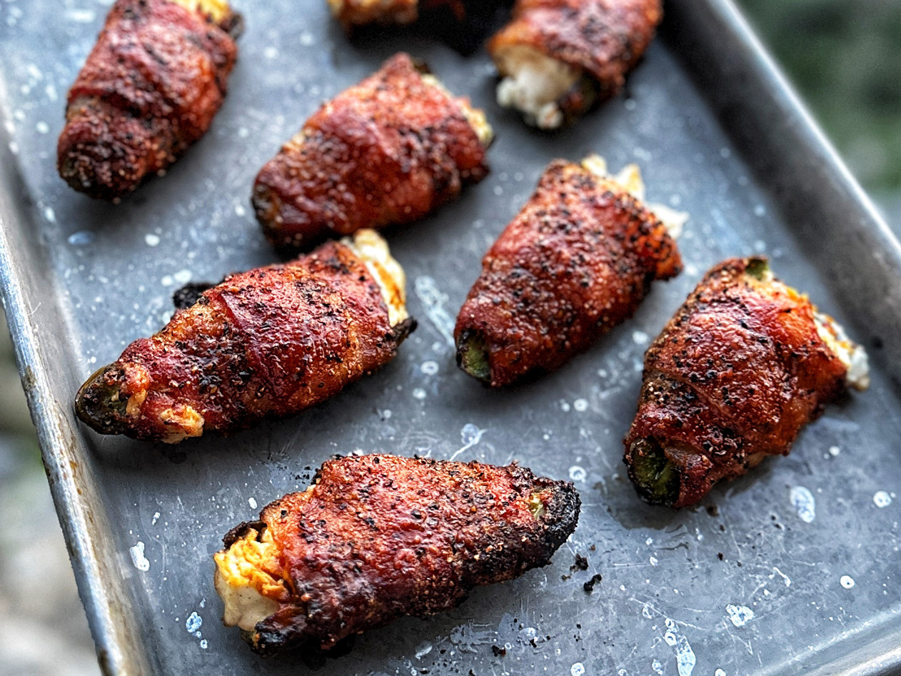 Easy Grilled BBQ Appetizers - Grilled Brisket Stuffed Jalapeno Poppers