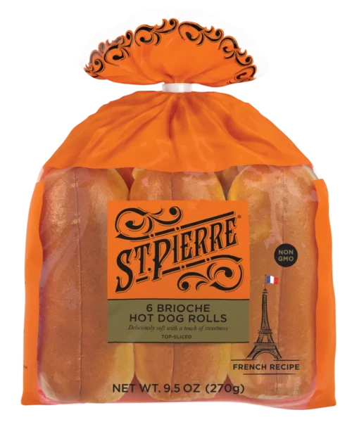 St Pierre 6 Brioche Hot Dog Rolls (US)