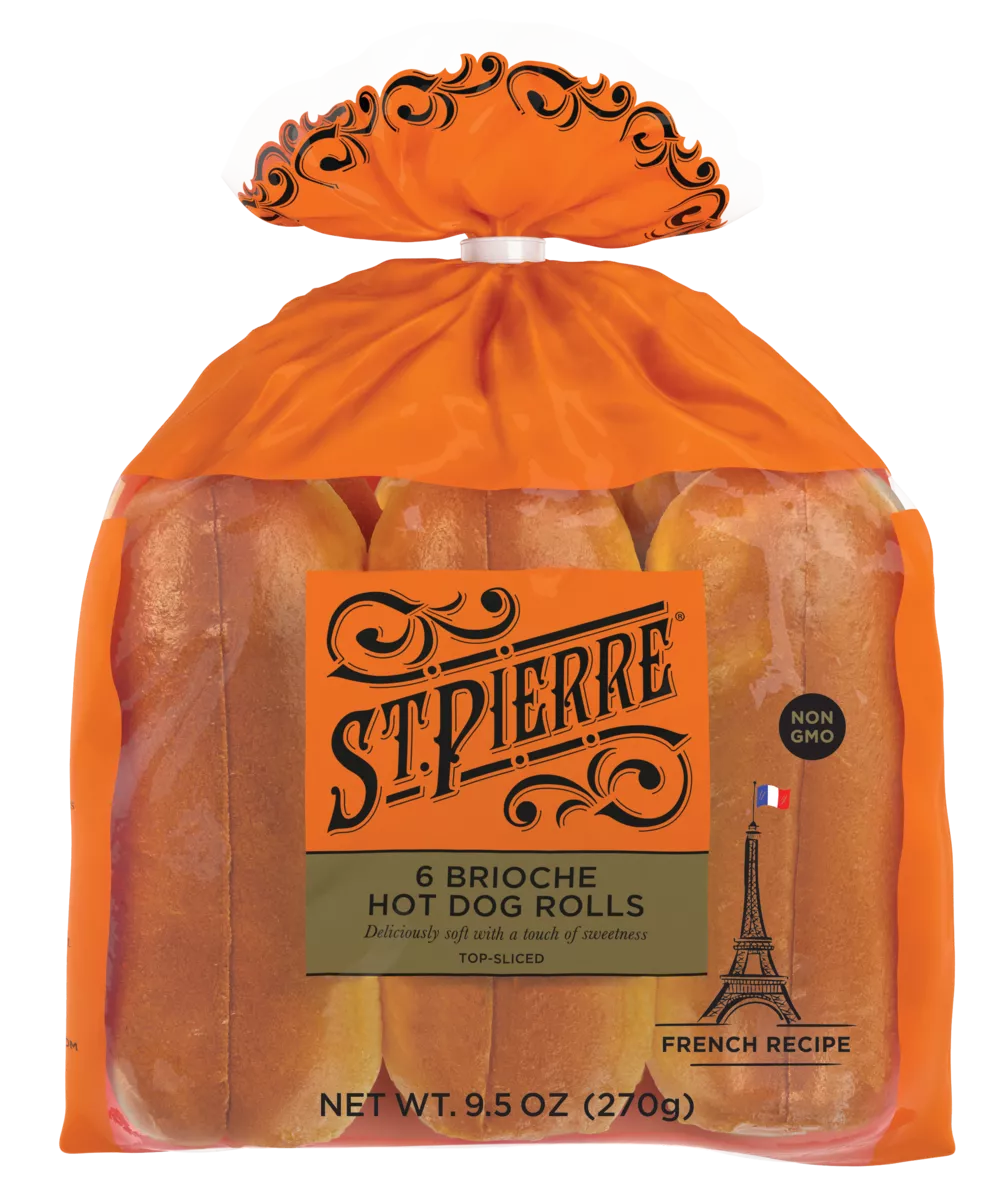 St Pierre 6 Brioche Hot Dog Rolls (US)