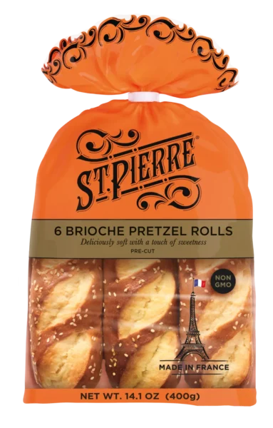 St Pierre 6 Brioche Pretzel Rolls (US)