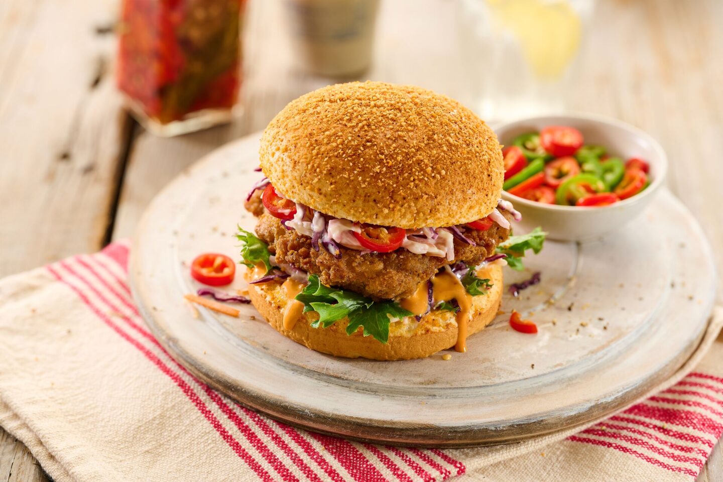 Fried Chicken Spicy Chilli Brioche Burger