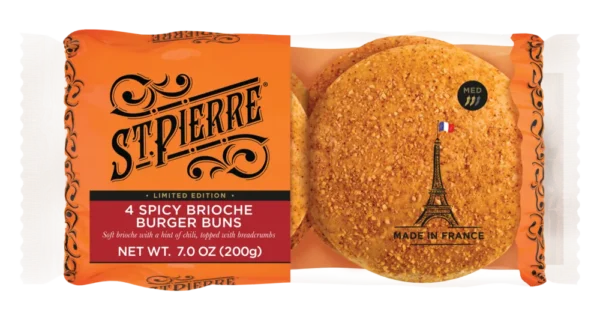 St Pierre 4 Spicy Brioche Burger Buns (US)