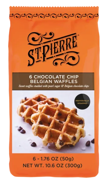 St Pierre 6 Chocolate Chip Belgian Waffles (US)