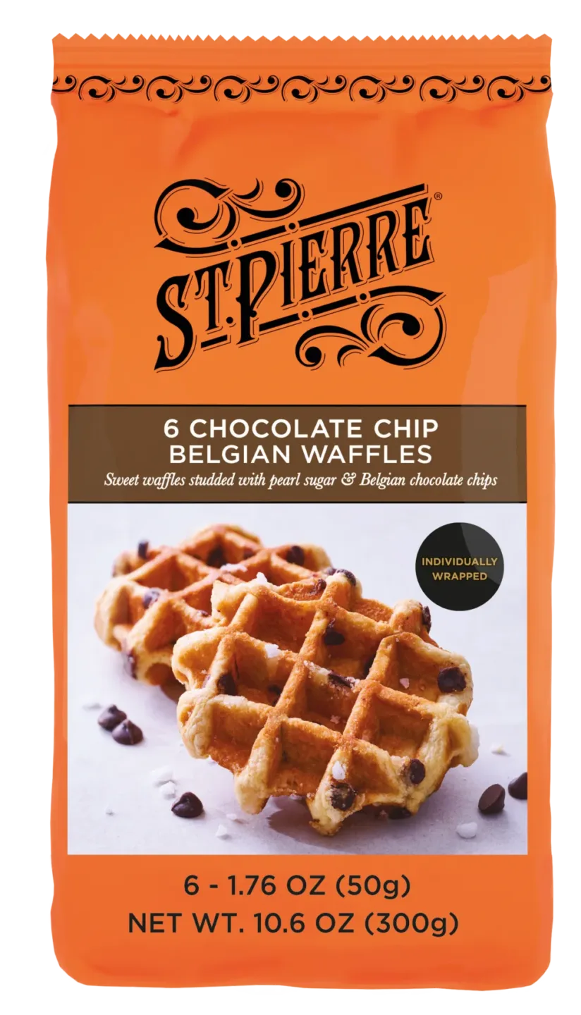 St Pierre 6 Chocolate Chip Belgian Waffles (US)